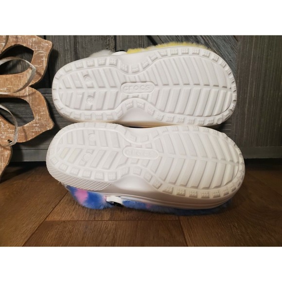NWOT Crocs CLASSIC FUR SURE Tie Dye Colored Lined Clog Shoes Womens 7 / Mens 5 - Picture 4 of 7